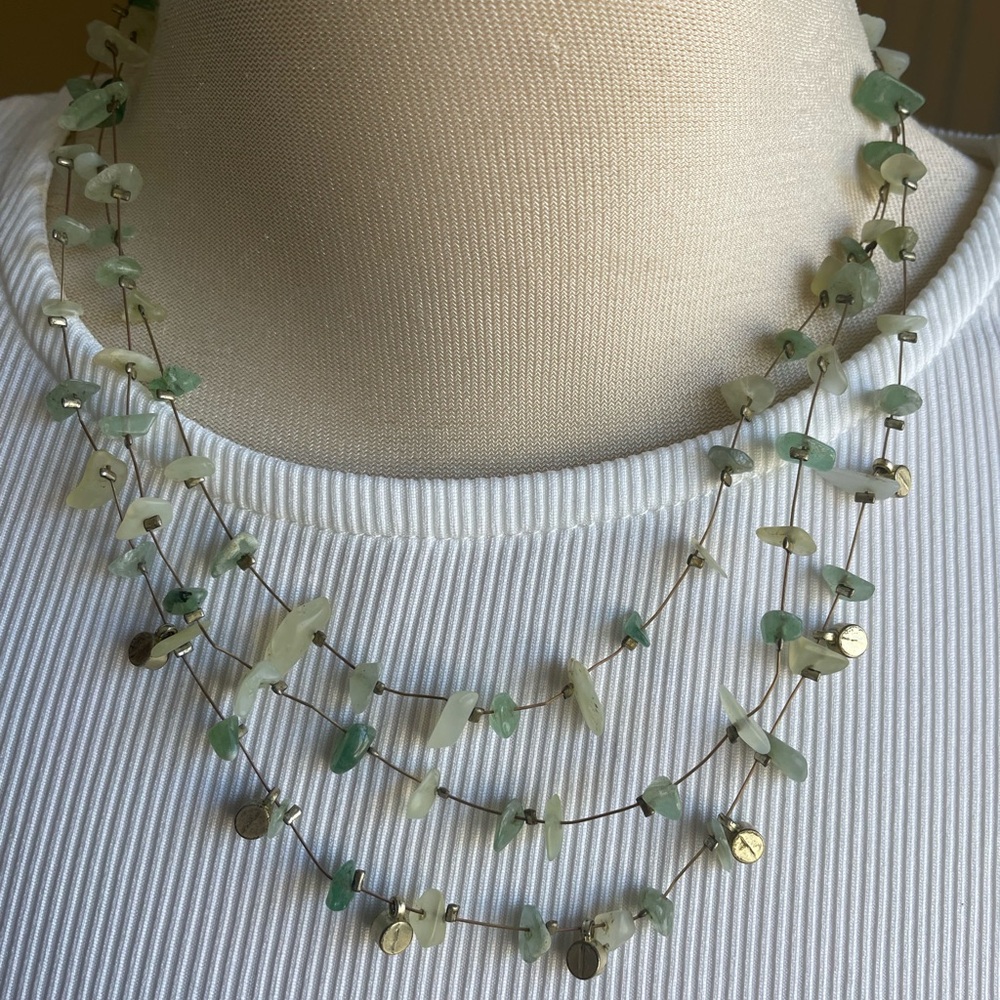 Banana Republic Layered Delicate Green Necklace